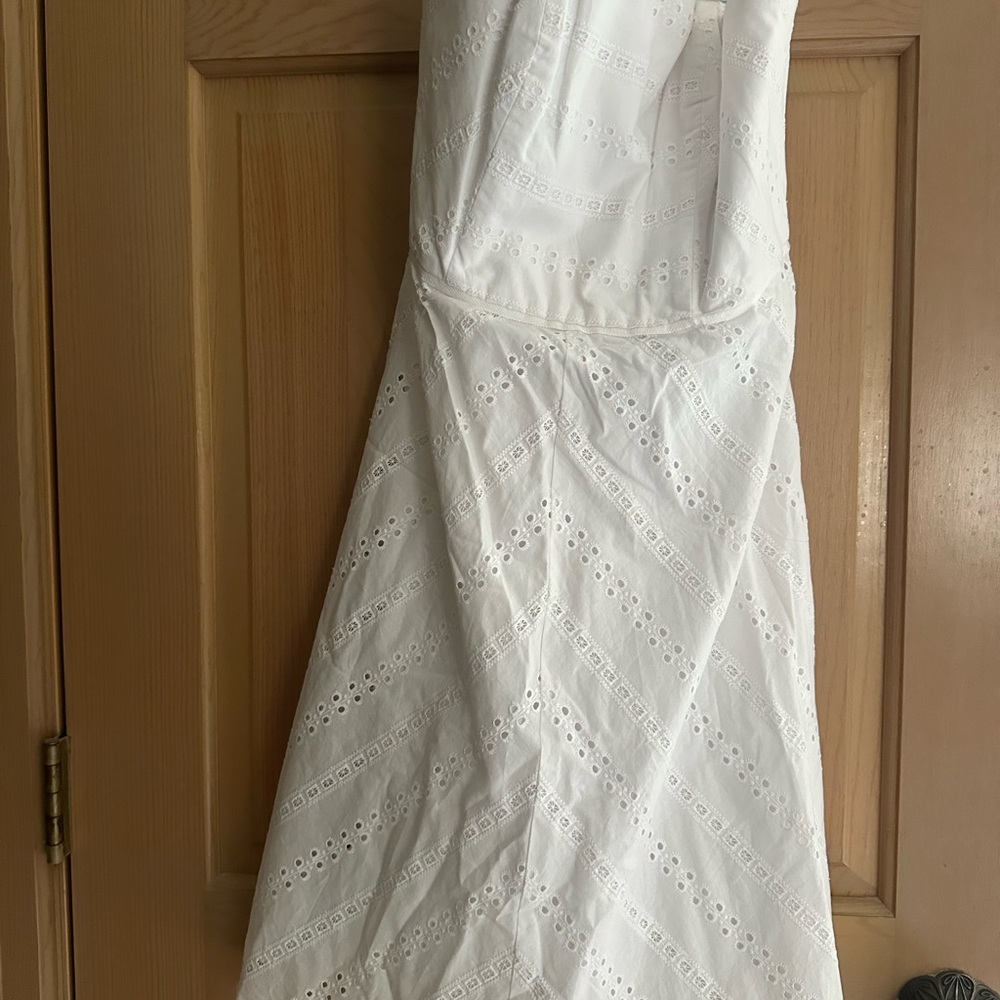 Draper James White Eyelet Strapless Dress